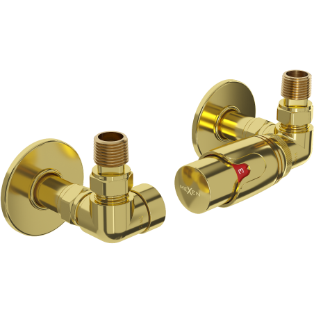 Mexen G00 Thermostat-Set axial mit Abdeckung R, gold - W903-900-904-50