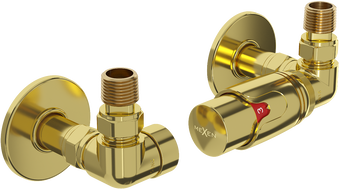 Mexen G00 conjunto de termóstato axial com cobertura R, dourado - W903-900-904-50