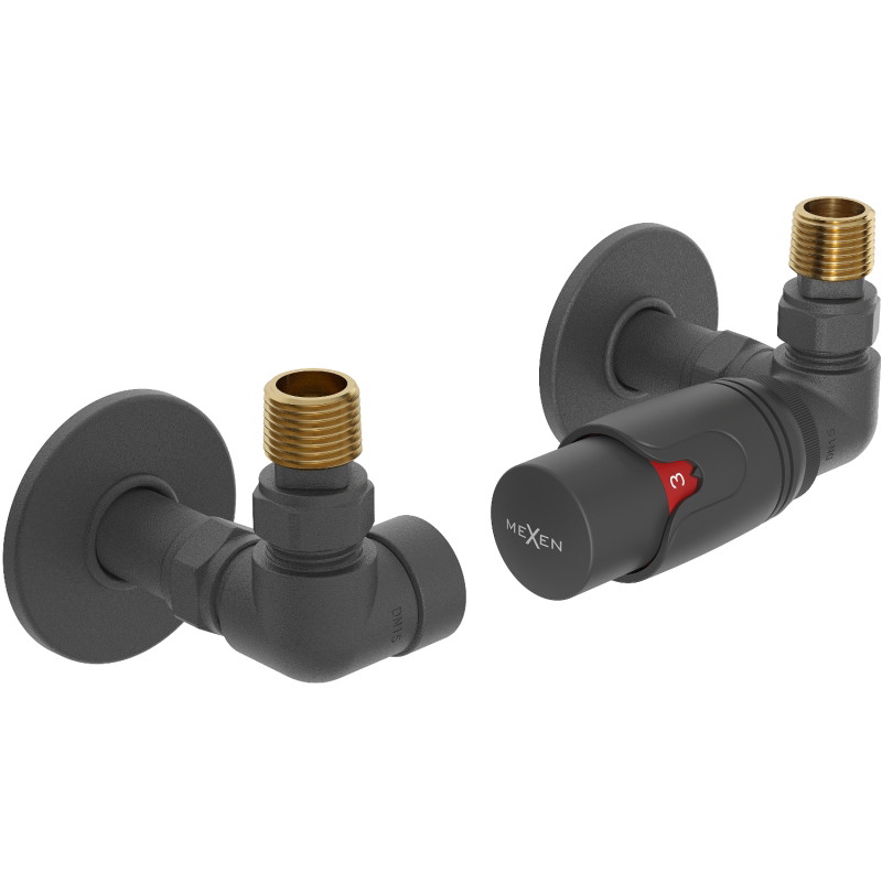 Mexen G00 termostaatiline nurkliide komplekt maskeerimisdetailiga R, antratsiit - W903-900-904-66