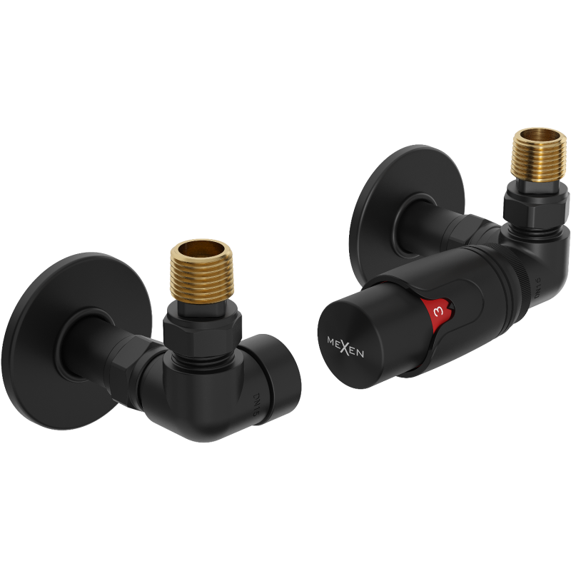 Mexen G00 axial thermostatic set with R cover, black - W903-900-904-70