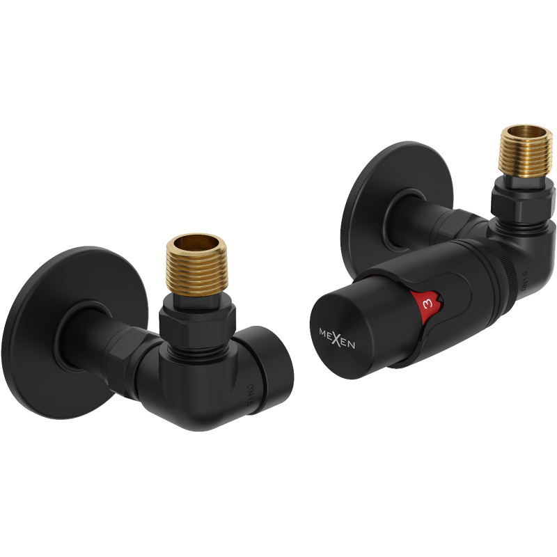 Mexen G00 conjunto termostático axial con cubremuros R, negro - W903-900-904-70