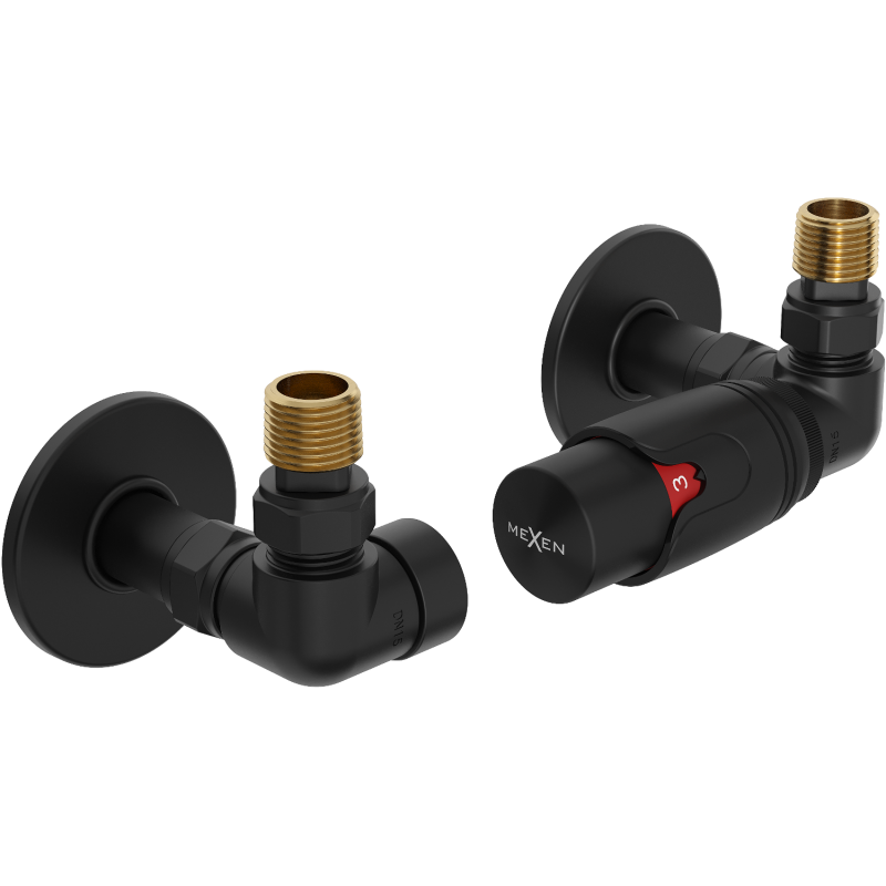 Mexen G00 Thermostat-Set axial mit R-Abdeckung, schwarz - W903-900-904-70