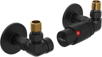 Mexen G00 thermostatische set axiaal met rozet R, zwart - W903-900-904-70