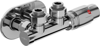 Mexen G00 set termostatizzato angolare con mascherina R, Duplex, DN50, cromo - W907-900-905-01