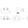 Mexen G00 termostaatiline nurgakomplekt koos katte R, Duplex, DN50, valge - W907-900-905-20