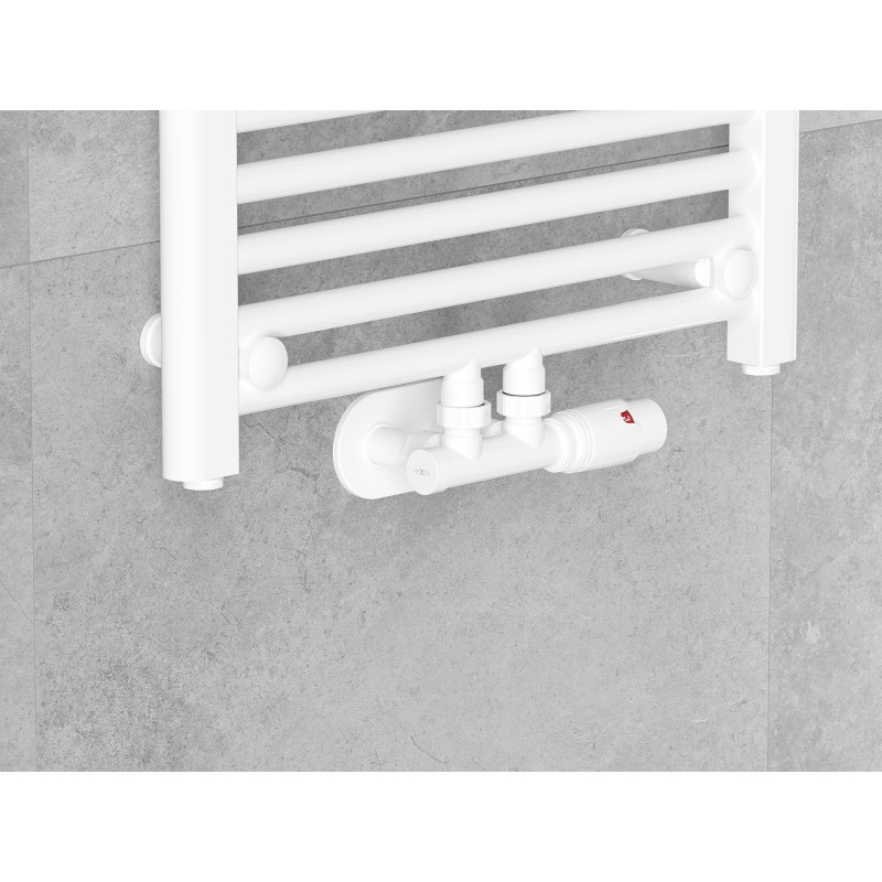 Mexen G00 termostaatiline nurgakomplekt koos katte R, Duplex, DN50, valge - W907-900-905-20