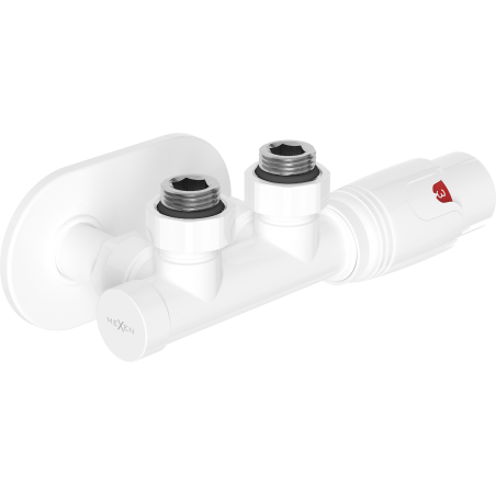 Mexen G00 vinklad termostatset med täcklock R, Duplex, DN50, vit - W907-900-905-20