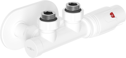 Mexen G00 hoek thermostatische set met afdekplaat R, Duplex, DN50, wit - W907-900-905-20