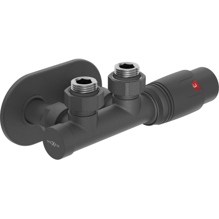 Mexen G00 kosi termostatski kutni set s maskom R, Duplex, DN50, antracit - W907-900-905-66