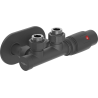 Mexen G00 set termostatico angolato con copertura R, Duplex, DN50, antracite - W907-900-905-66