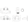 Mexen G00 Thermostat-Set, Eckventil mit Verkleidung R, Duplex, DN50, schwarz - W907-900-905-70