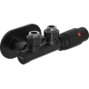Mexen G00 angled thermostatic set with mask R, Duplex, DN50, black - W907-900-905-70