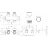 Mexen G00 Thermostat-Set Eckig/Gerad mit Verkleidung R, Duplex, DN50, weiß - W908-900-905-20