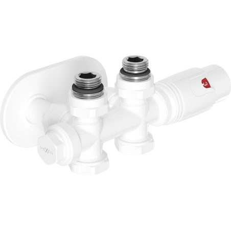 Mexen G00 Thermostat-Set Eckig/Gerad mit Verkleidung R, Duplex, DN50, weiß - W908-900-905-20