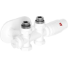 Mexen G00 thermostatische set hoek/recht met afdekking R, Duplex, DN50, wit - W908-900-905-20