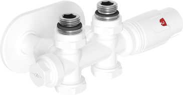 Mexen G00 conjunto termostático angular/reto com máscara R, Duplex, DN50, branco - W908-900-905-20