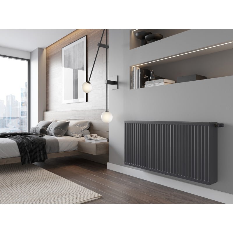 Mexen CC33 Panel Radiator 500 x 2800 mm, Central Bottom Connection, 5659 W, Anthracite - W6C33-050-280-66