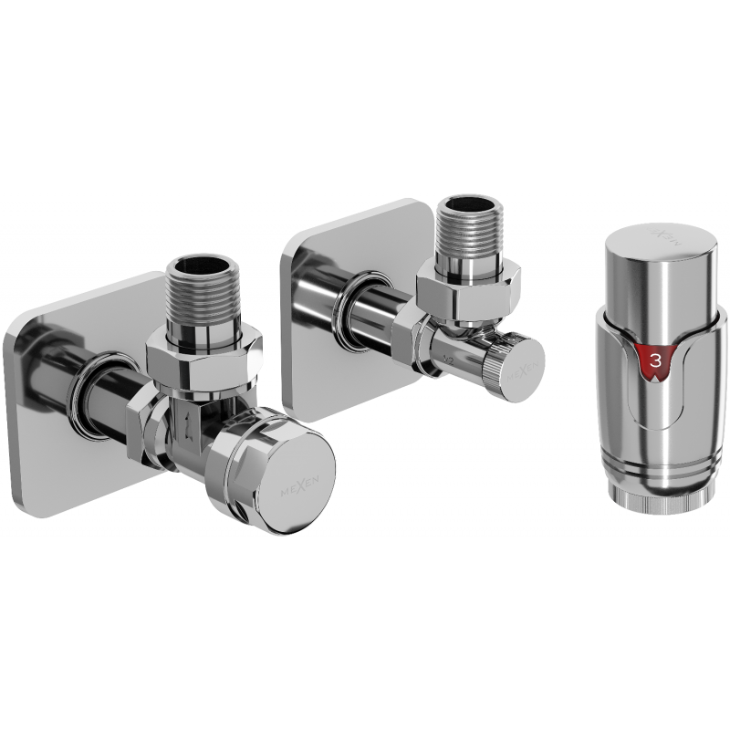 Mexen G00 Thermostat-Set Eckig mit Abdeckung S, Chrom - W901-900-909-01