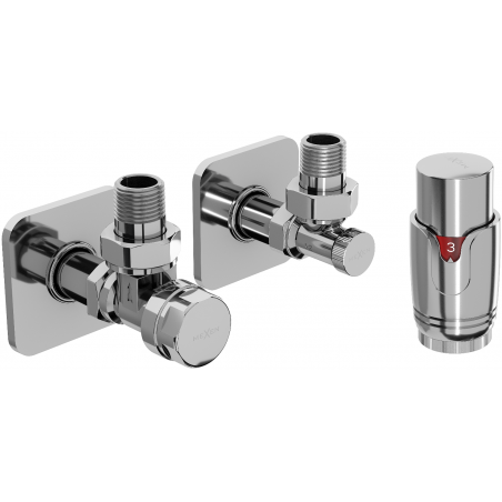 Mexen G00 angled thermostatic valve set with S cover, chrome - W901-900-909-01