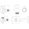 Mexen G00 Thermostat-Winkelset mit Abdeckung S, gold - W901-900-909-50
