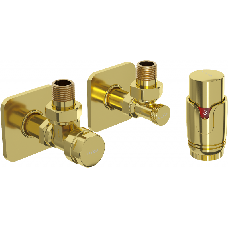 Mexen G00 angled thermostatic set with S cover, gold - W901-900-909-50