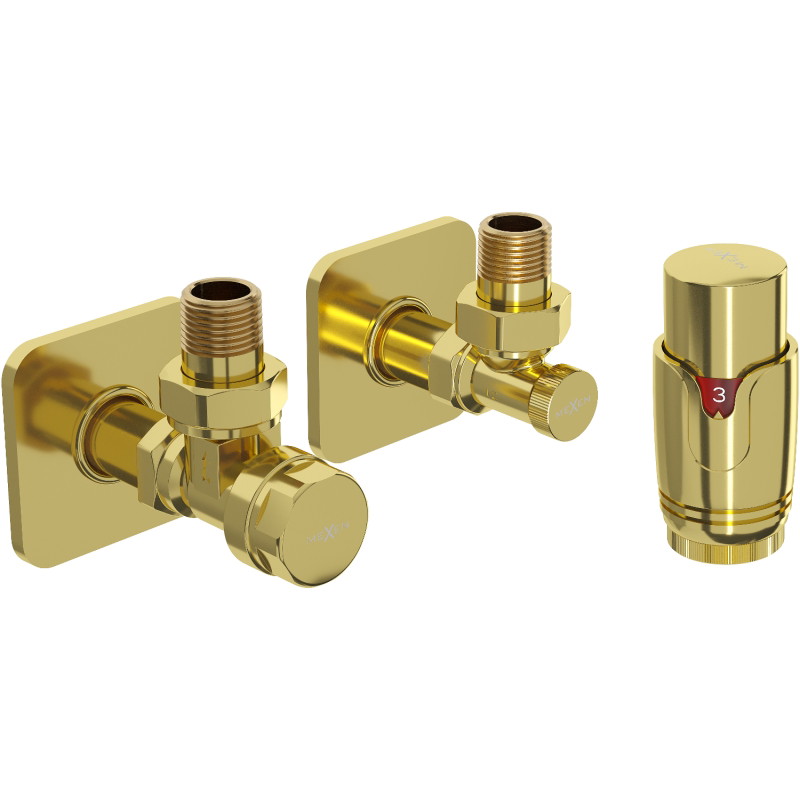 Mexen G00 kutni termostatski set s maskom S, zlatni - W901-900-909-50