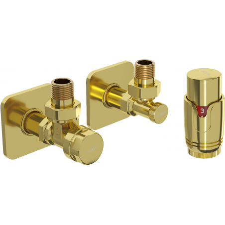 Mexen G00 angled thermostatic set with S cover, gold - W901-900-909-50