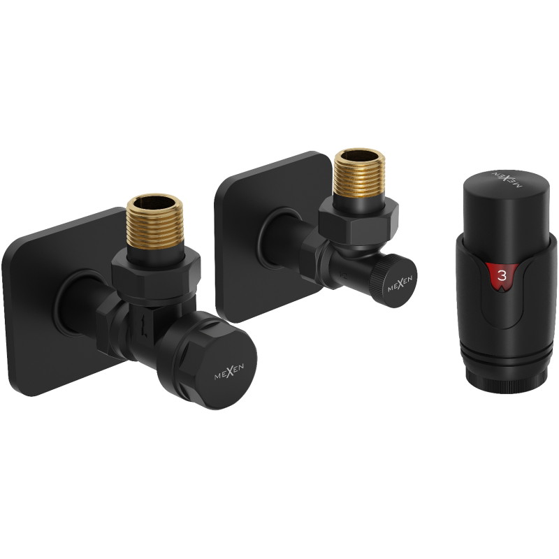 Mexen G00 kutni termostatski set s maskom S, crni - W901-900-909-70