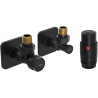Mexen G00 thermostatic angled set with S cover, black - W901-900-909-70