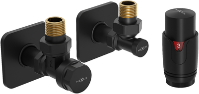 Mexen G00 kutni termostatski set s maskom S, crni - W901-900-909-70