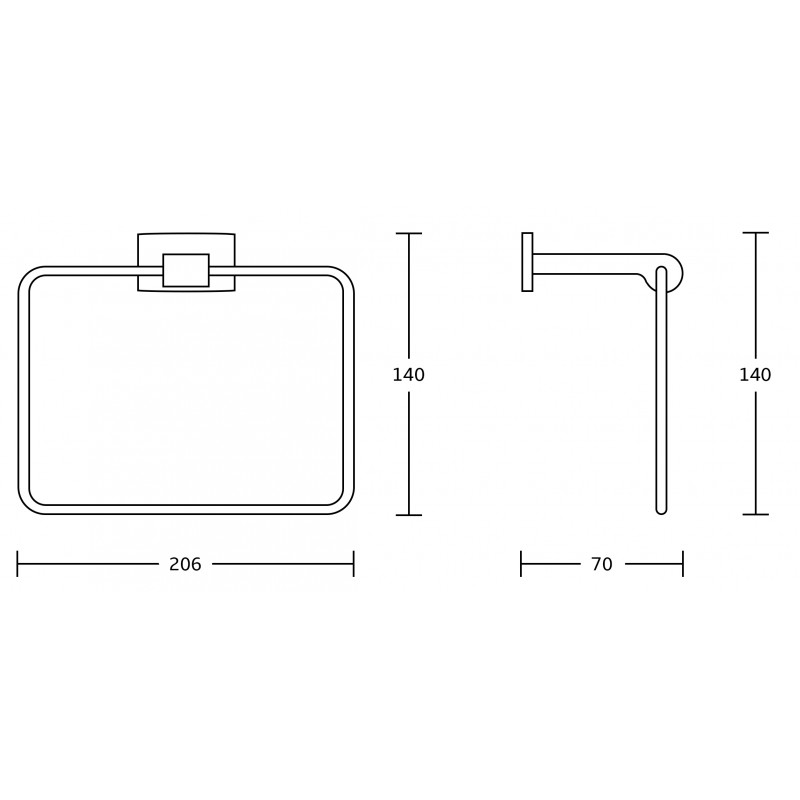 Mexen Zoja towel rack, chrome - 7019132-00