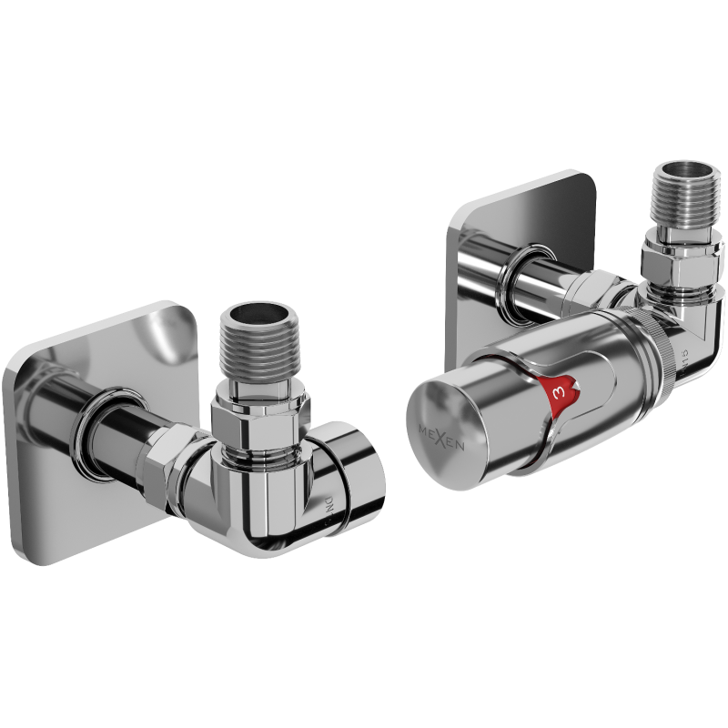 Mexen G00 Thermostat-Set, axial mit Abdeckung S, Chrom - W903-900-909-01