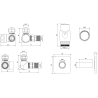 Mexen G00 axiales Thermostatset mit Abdeckung S, weiß - W903-900-909-20