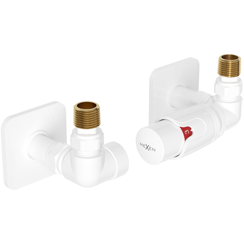 Mexen G00 axiale thermostatische set met afdekking S, wit - W903-900-909-20