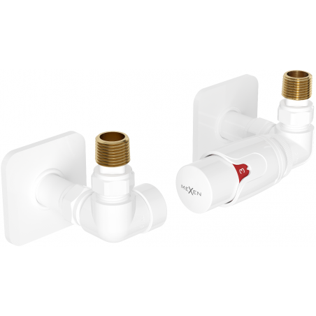 Mexen G00 axial thermostat set with S cover, white - W903-900-909-20