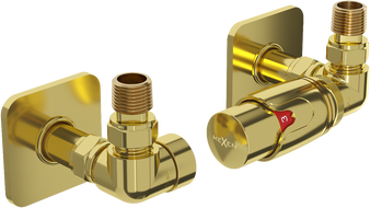 Mexen G00 Thermostat-Set axial mit Blende S, gold - W903-900-909-50