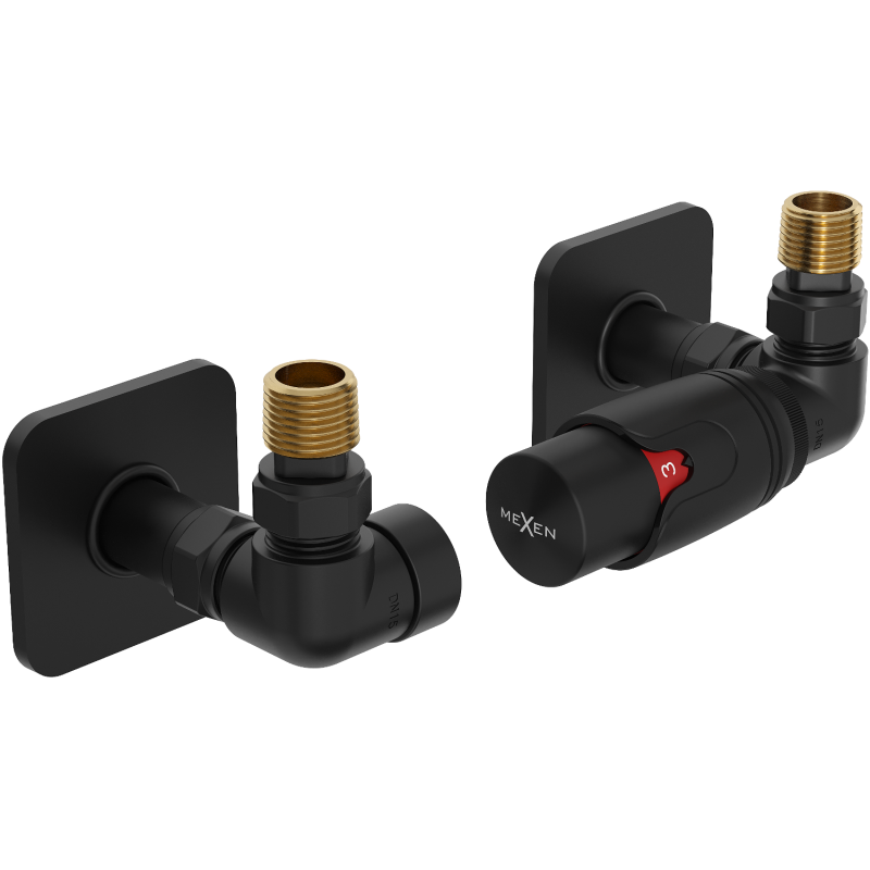 Mexen G00 axial termostatset med S-täckplatta, svart - W903-900-909-70