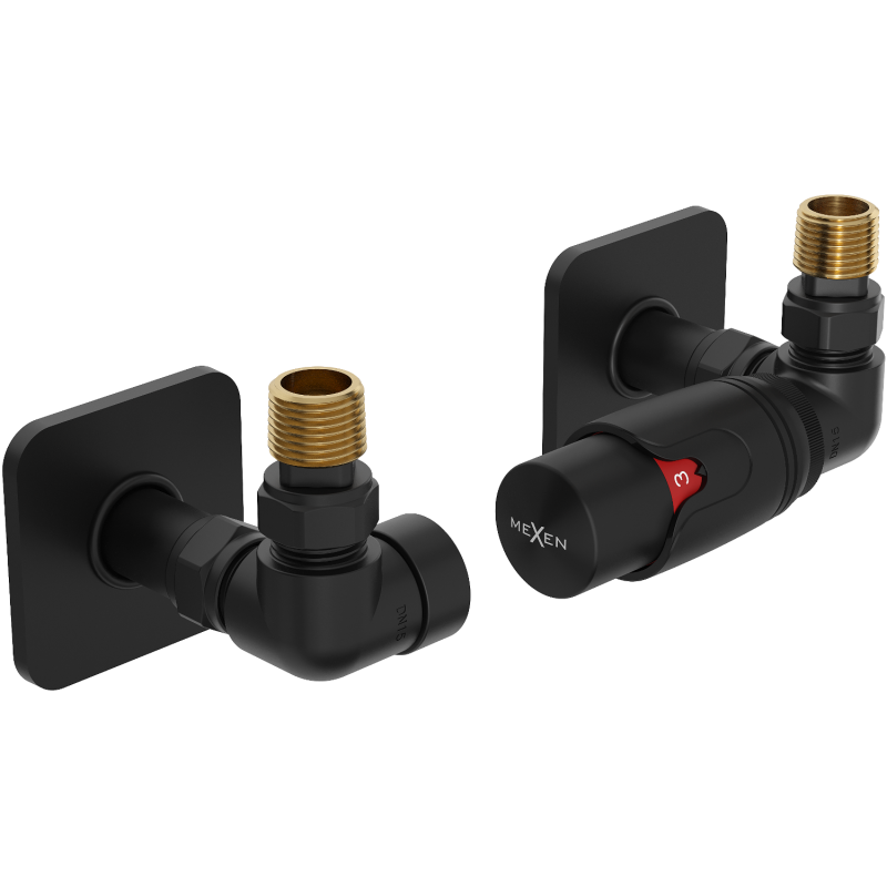 Mexen G00 axiale thermostaatset met overkapping S, zwart - W903-900-909-70