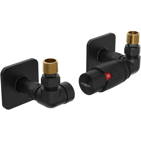 Mexen G00 axial thermostatic set with S cover, black - W903-900-909-70