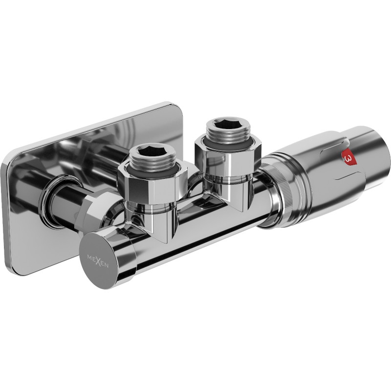 Mexen G00 termostaatiline nurgakomplekt koos katte S-ga, Duplex, DN50, kroom - W907-900-910-01
