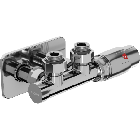 Mexen G00 termostaatiline nurgakomplekt koos katte S-ga, Duplex, DN50, kroom - W907-900-910-01