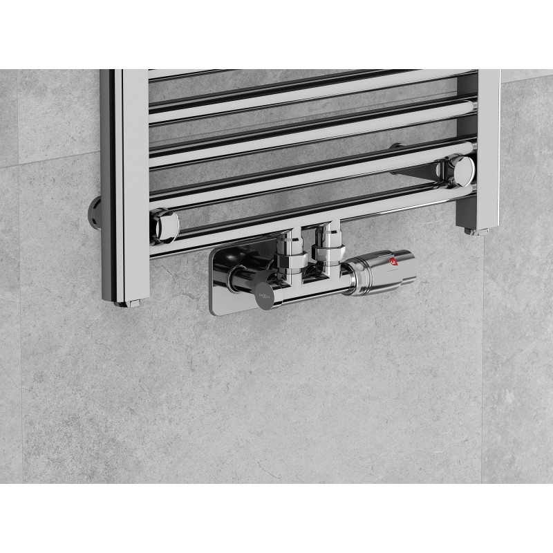 Mexen G00 termostaatiline nurgakomplekt koos katte S-ga, Duplex, DN50, kroom - W907-900-910-01