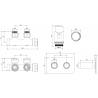 Mexen G00 Thermostat-Sets Eckversion mit Abdeckung S, Duplex, DN50, Chrom - W907-900-910-01