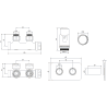 Mexen G00 thermostatisches Winkelset mit Abdeckung S, Duplex, DN50, weiß - W907-900-910-20