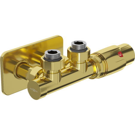 Mexen G00 set van hoekige thermostaat met afdekking S, Duplex, DN50, goud - W907-900-910-50