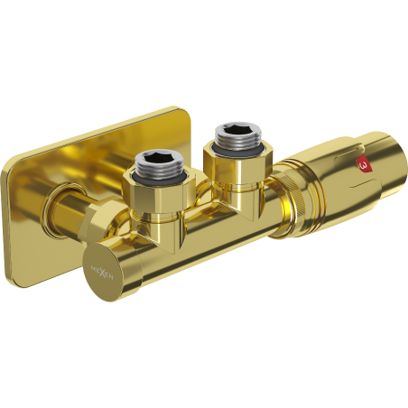 Mexen G00 Thermostatset Eckausführung mit S-Abdeckung, Duplex, DN50, gold - W907-900-910-50