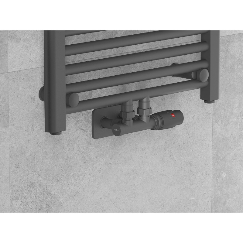 Mexen G00 kutni termostatski set s maskom S, Duplex, DN50, antracit - W907-900-910-66