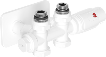 Mexen G00 set termostatski kutni/izravni s maskom S, Duplex, DN50, bijeli - W908-900-910-20