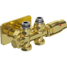 Mexen G00 angled/straight thermostatic set with S cover, Duplex, DN50, gold - W908-900-910-50