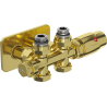 Mexen G00 vinkel/rak termostatset med S-täckbricka, Duplex, DN50, guld - W908-900-910-50